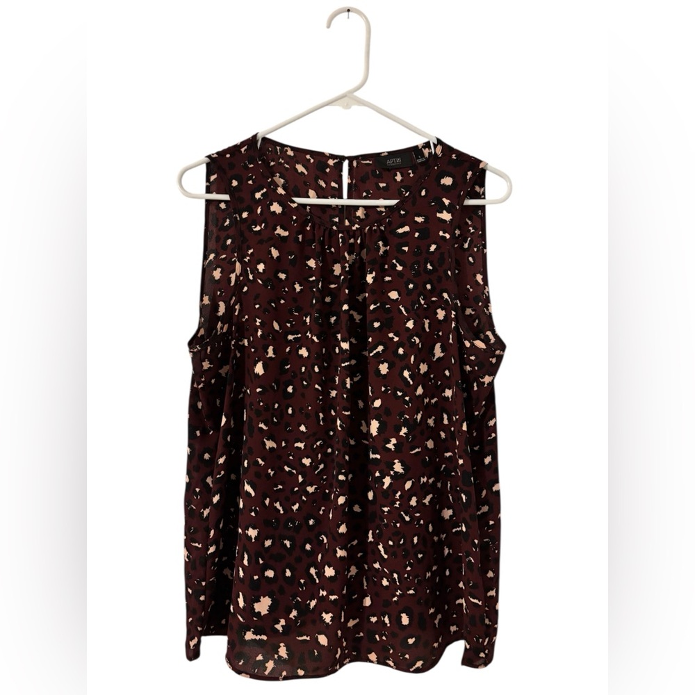 Leopard Print Sleeveless Blouse